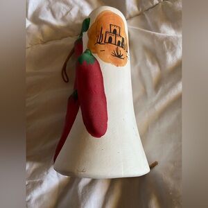 Southwestern decorative bells and chili pepper hand painted ceramic